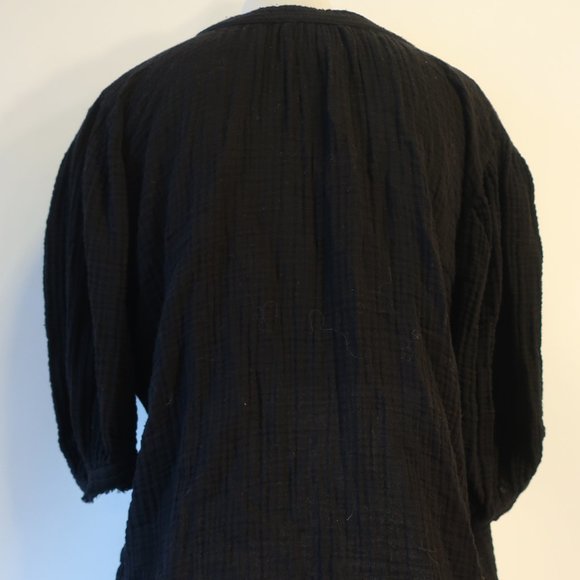 Womens 9Seed Resort Black Gauzy Top P/S * - Picture 7 of 12